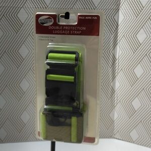 Brand new adjustable double protection luggage strap with sewn-in id tag